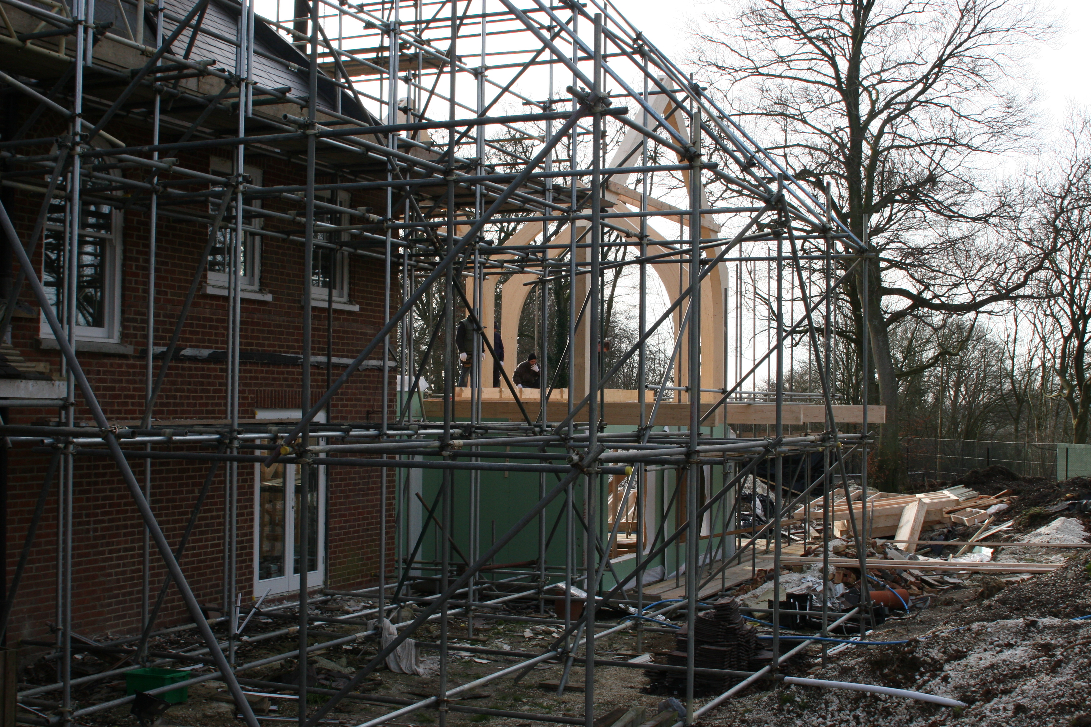 Exterior with scaffolding